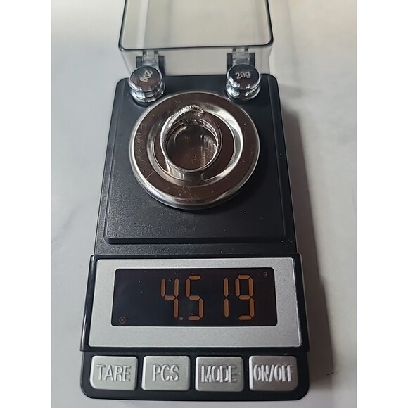 925 Sterling Silver Black Diamond Accent Buckle Ring Vintage, SIZE US 6 - Picture 10 of 10